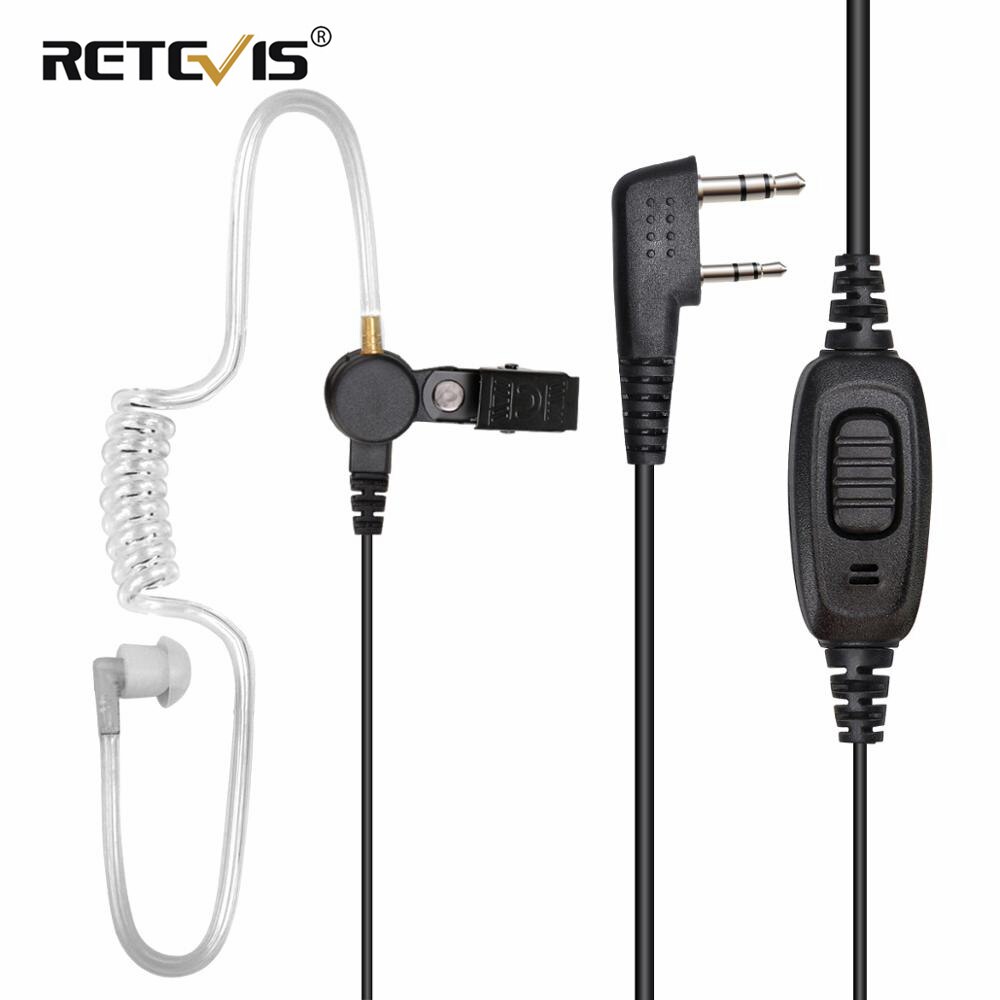 Retevis EEK009 2Pin Walkie Talkie Oortelefoon Akoestische Buis Headset Met Ptt Microfoon Voor Kenwood Puxing Retevis RT3S RT22 RT81 C9162A