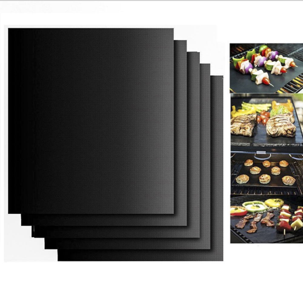 Bbq grillmåtte genanvendelig non-stick bageplade måtte varmebestandig grill kobber grill måtte pad madlavning ovn køkkenredskaber