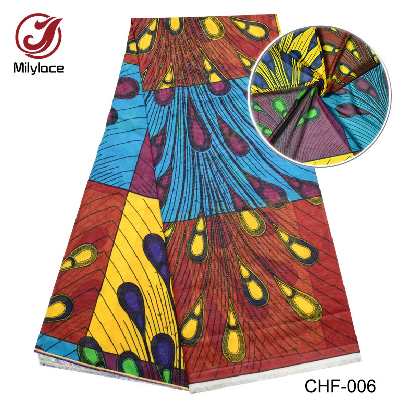 Kleurrijke Gedrukt Chiffon Stof Niet Transparant Polyester Materiaal Chiffon Stof Chiffon Textiel 5 Yards