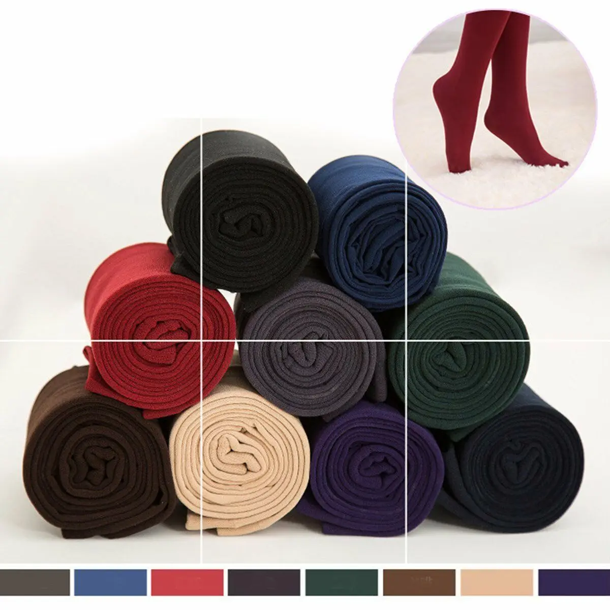 Vinter varm tykk fleece strømpebukse dame dame termisk elastisk fløyels strømpebukser elastisk høy midje gjennomsiktig leggings strømper