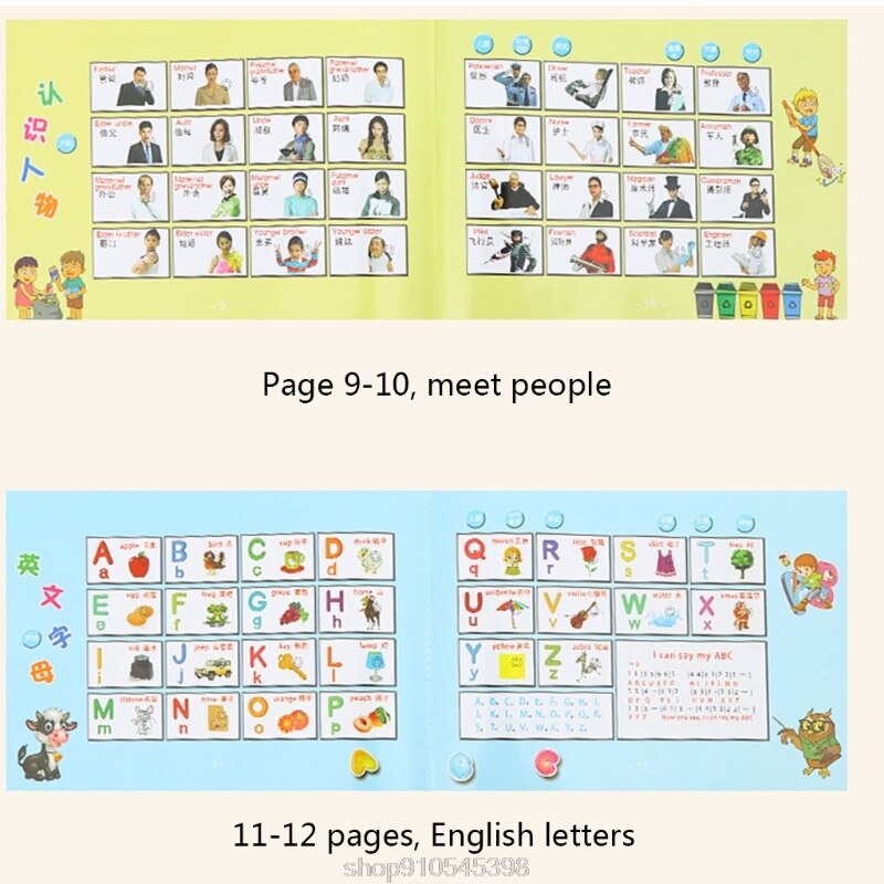 Kids English Chinese Learning Machine Early Education Intelligence Puzzle Storybook Point Reading Bilingual Book N24 20