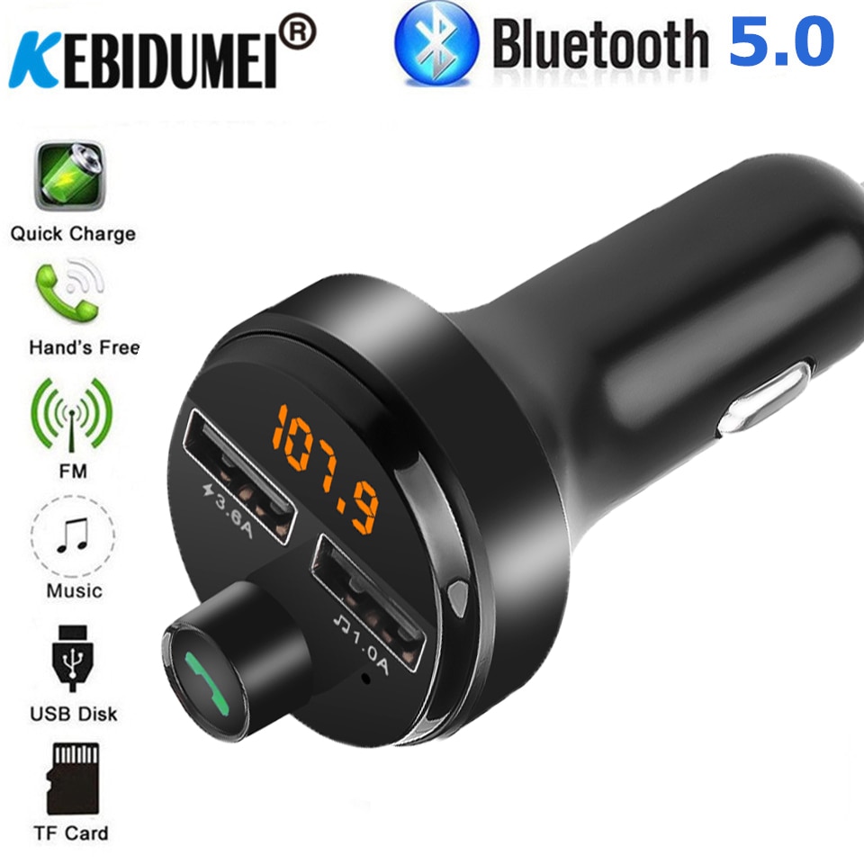 4.6A FM Transmitter Modulator Bluetooth Handsfree Car Kit Audio USB AUX TF card MP3 Player Adapter Dual USB Phone Charger