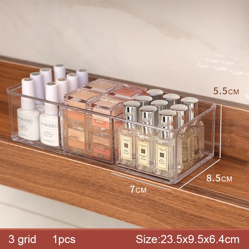 Aufbewahrungs-machen-hoch-Organizer für Kosmetik-Organizer, machen-hoch-Aufbewahrungsbox, Acryl, Lippenstift, Schmuck-Organizer, Aufbewahrung von machen-hoch-Pinseln: Licht Grau