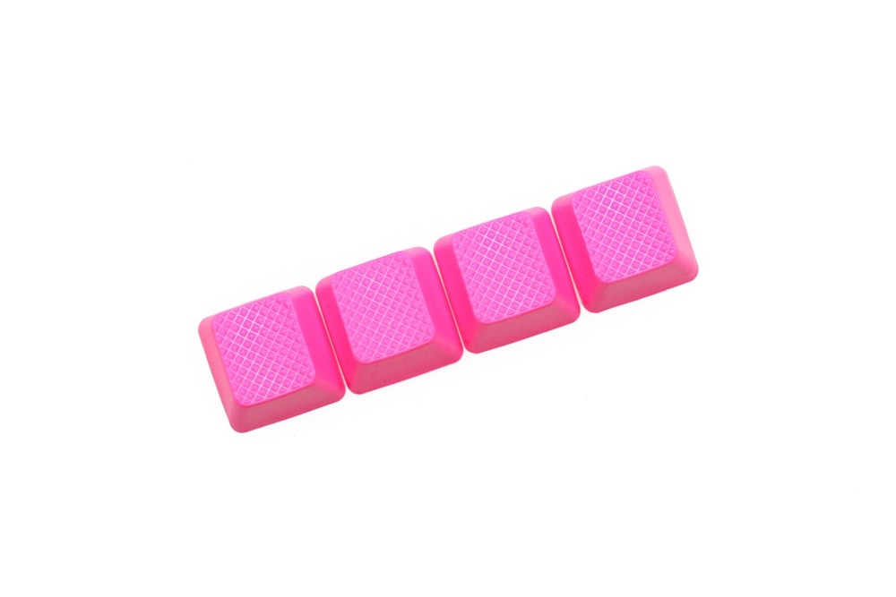 taihao Rubber Gaming Keycap Set Rubberized Doubleshot Keycaps Cherry MX OEM Profile shine-through of 4 or 18 magenta light blue: Blank R1 Magenta