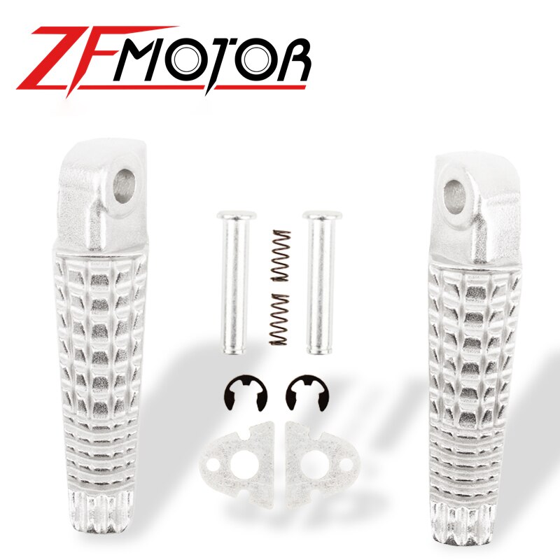 Repose-Pieds Avant Pour Suzuki GSXR600/750/1000 (2001-2014) – Paire En Alliage D’Aluminium Argent
