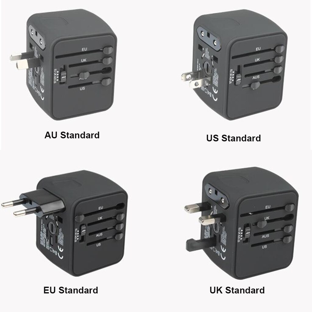 Power Plug Adapter International Travel Charger Met 4 Usb-poorten Werken Voor 150 + Landen Us Uk Eu Aus Plug alle In Een