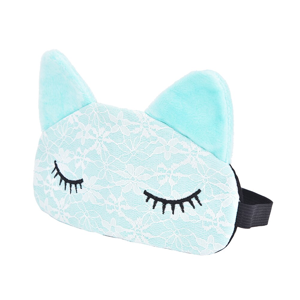 Mascarilla para dormir de encaje con dibujos, parche para los ojos, venda para los ojos, para proteger la luz, bonita sombra de ojos de gato, herramienta para el cuidado del sueño,: green