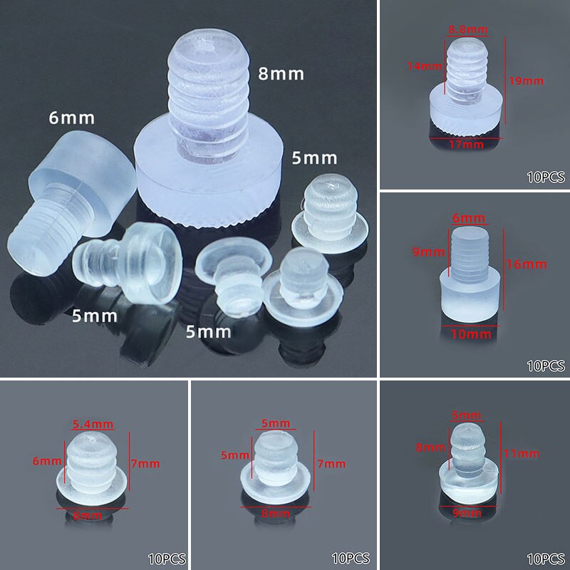 10Pcs Kabinet Meubilair Antibotsing Deeltje Ingebed Dikke Mute Noise Pad Transparante Rubber Pvc Clear Home Decor