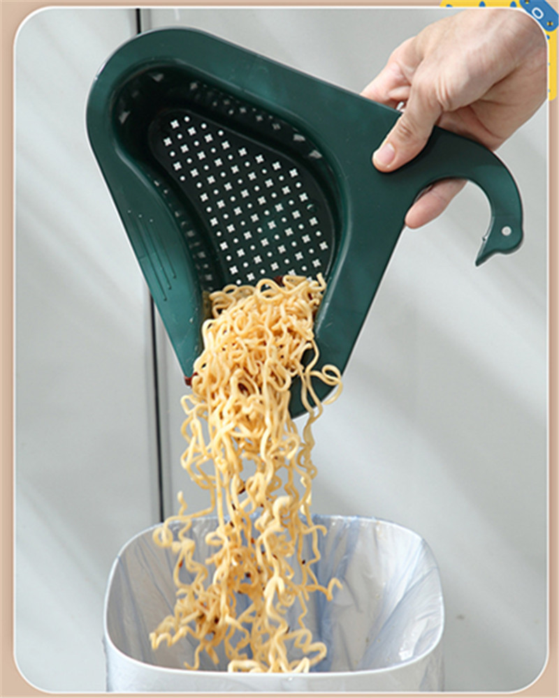 Fregadero Swan-cesta de drenaje sin perforaciones para el hogar, estante de filtro de agua de plástico Triangular, multifuncional, para lavado de verduras y piscina