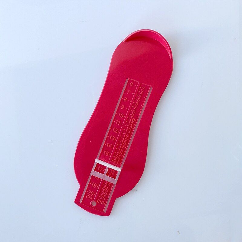 Medidor de pé de crianças, régua de pé de 8 cores, para bebês e crianças, tamanho de sapatos, régua de medição de comprimento, ferramenta com régua para instalar o pé: Red