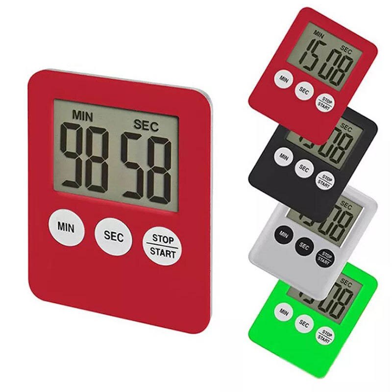 LED Large Screen Display Ultra-thin Timer Mini Kitchen Digital Timer with Magnetic Back