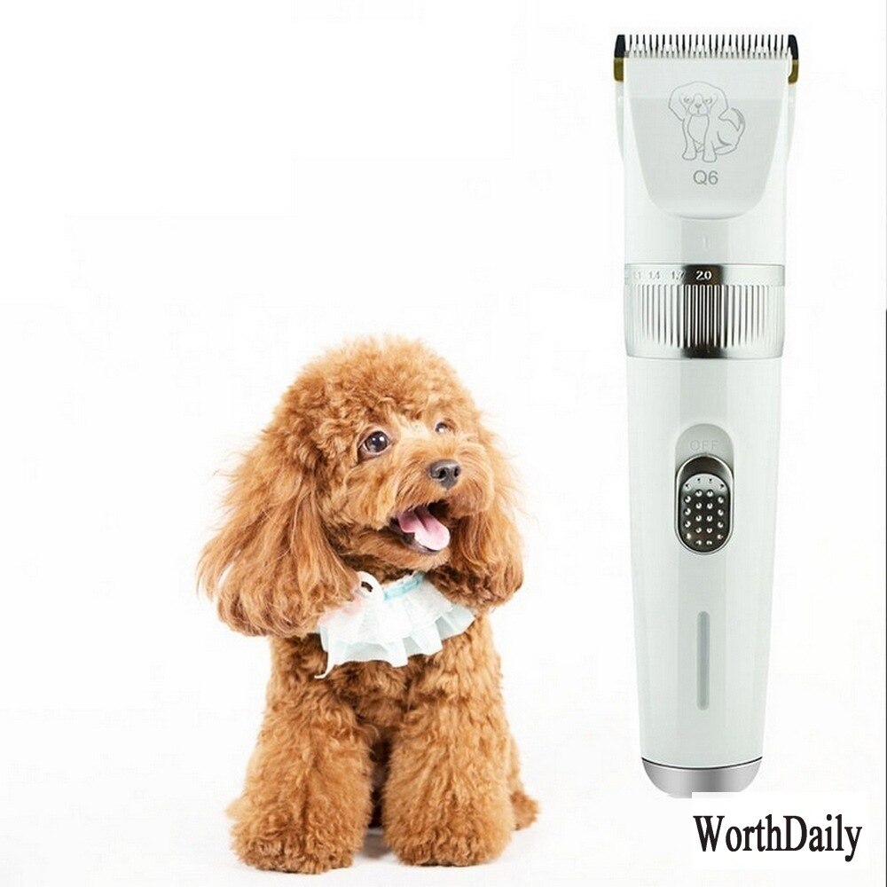 Kæledyr elektrisk klipper lithium batteri usb elektrisk barbermaskine hund barberingssæt abs materiale hvid farve genopladelig elektrisk fader