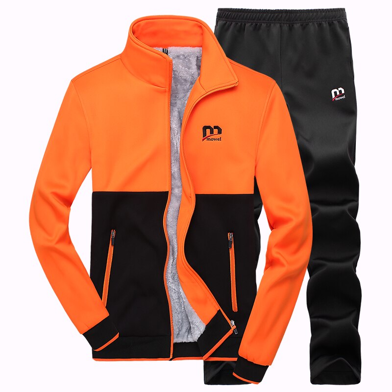 Sport Pak Mannen Winter Double-Side Velet Twee-Stuk Trainingspak Joggingpak Warm Running Set Mannen Outfit Sportwear Mannen Kleding