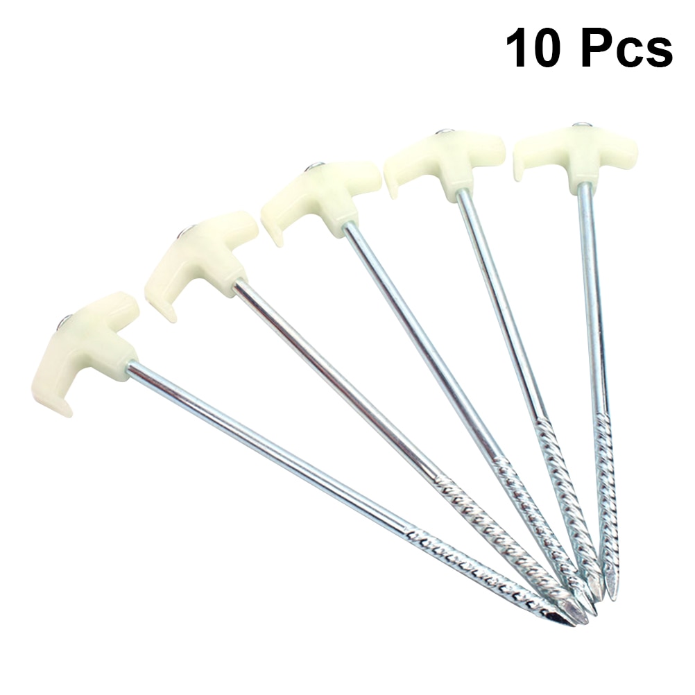 10PCS Tent Stake Pegs Portable Solid Fluorescence Tent Accessories Tent Nails Gazebo Peg for Garden