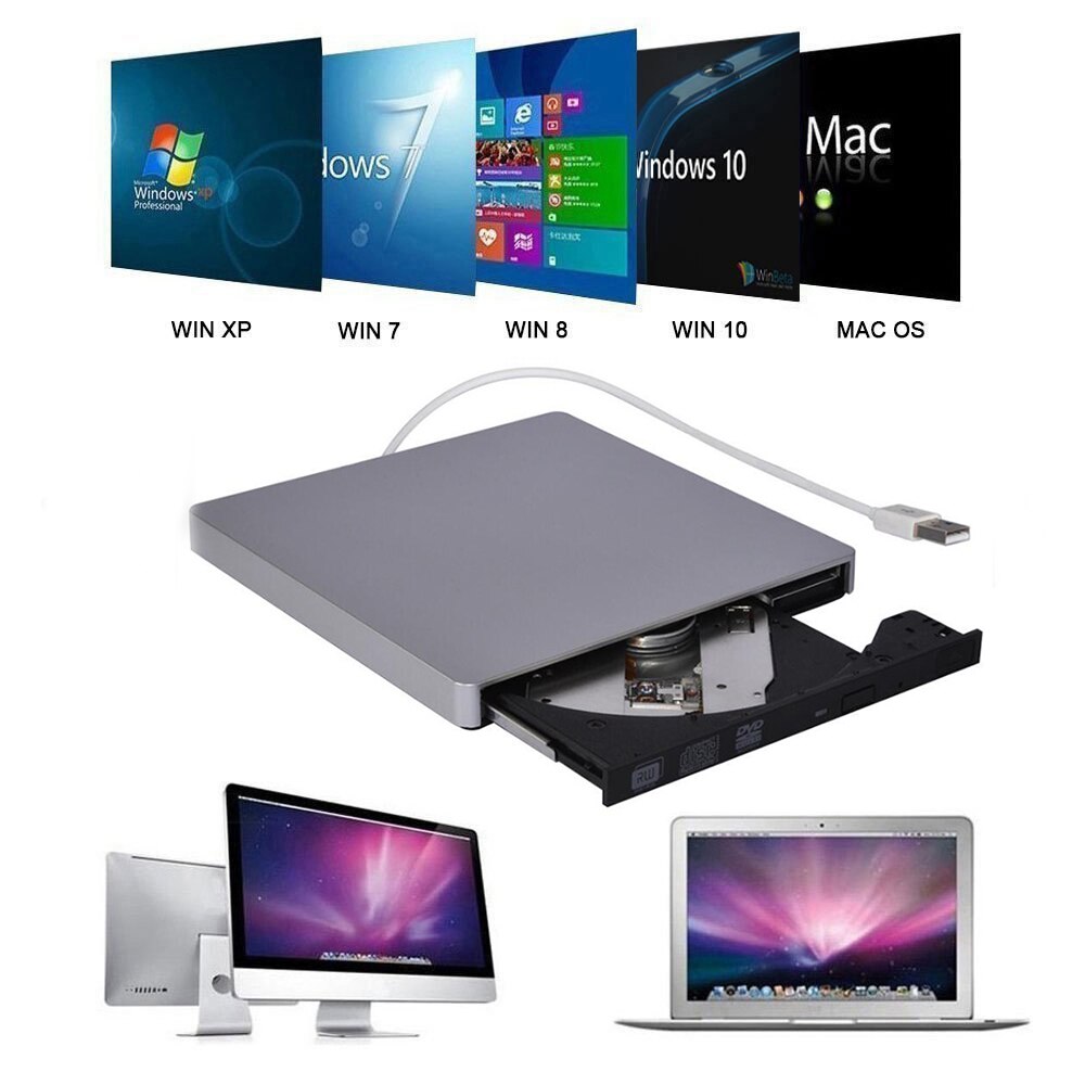 USB 2.0 External CD-RW/DVD-RW Burner Drive Recorder Optical Drive for PC/Mac/Laptop/Notebook/Desktop External Slim Drive xiaomi