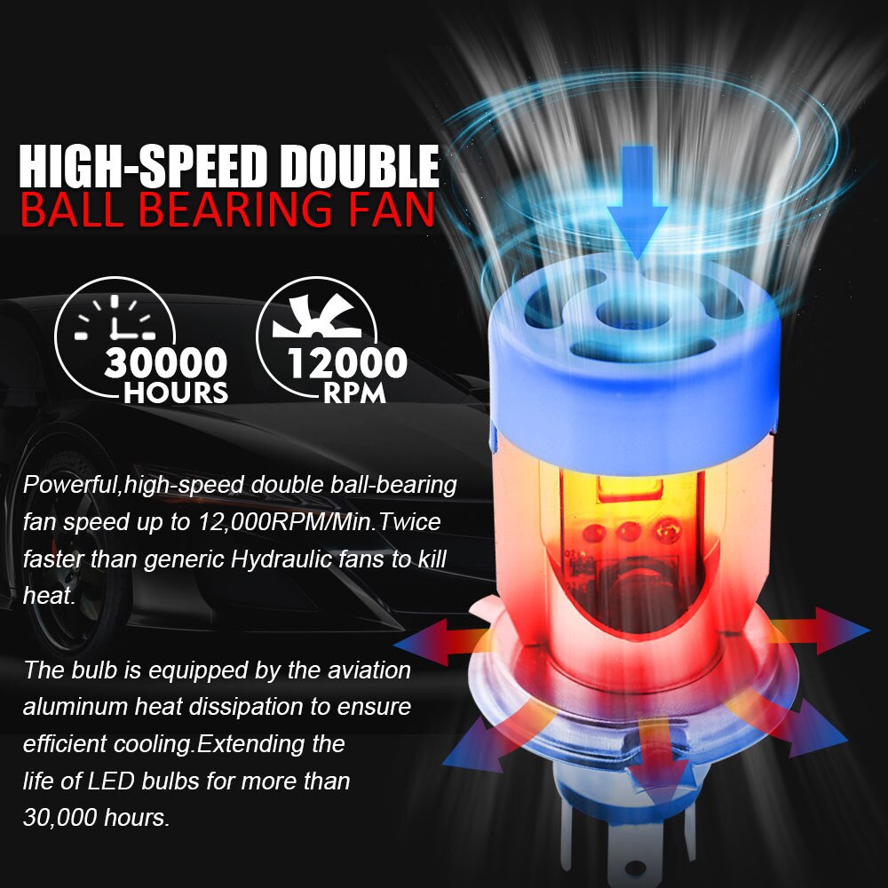 Arrivals Auto Lampjes Led 2x Cob T4 H4 Auto Led Koplamp 100W Lampen 10000LM 6000K Wit lampen Licht Kit Auto Koplampen