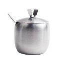 1SET Stainless Steel Seasoning pot Integrated Spice Salt Sugar Pepper Ajinomoto Jar with Cover Set OK 0649: Silver