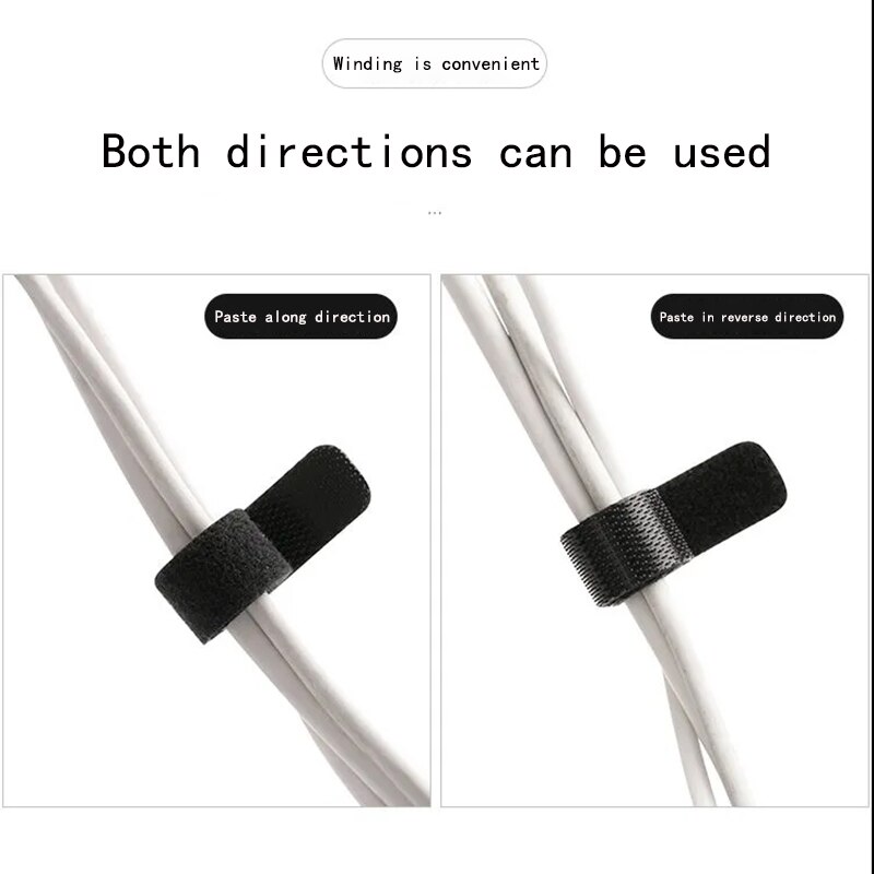 Multi-Functional Velcro Tied Headphone Network Cable Data Cable For Easy Storage Free Cutting Reusable Strong Sticking Force