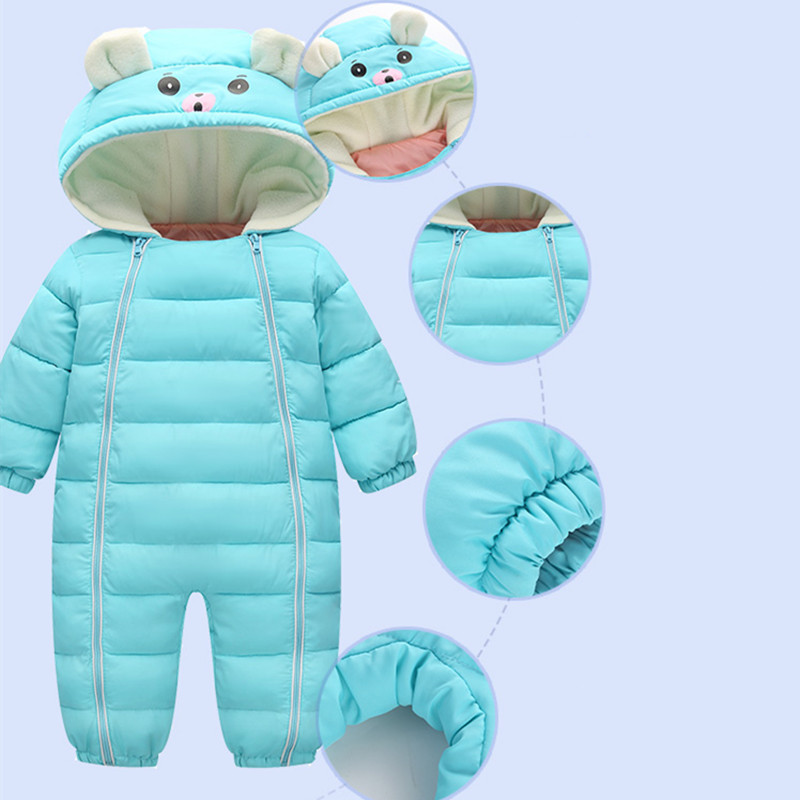 Lente Winter Baby Pasgeboren Snowsuit Sneeuw Wear Jassen Jongen Warme Romper Down Katoen Meisje Kleding Bodysuit