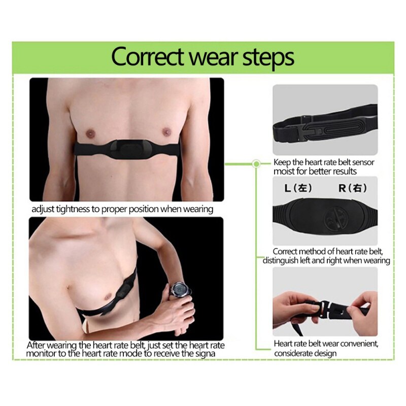 XHeart Rate Belt Sensor Chest Strap Belt Running Heart Rate Detector Smart Heart Rate Belt Detector Smart Bluetooth Exercise