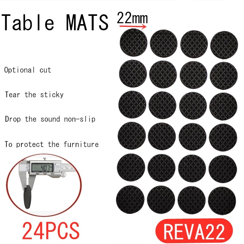 Alfombrilla para los pies autoadhesiva negra y cuadrada redondo, almohadillas de fieltro, alfombrilla antideslizante, amortiguador de parachoques para silla, Protector de mesa, Hardware: REVA22