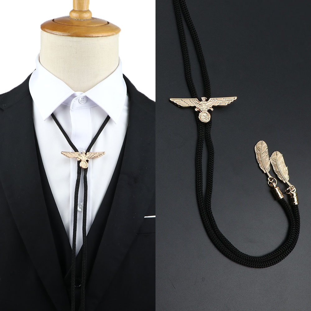 Bolo Tie Necklace - Leather Rope Chain - Plaid Pattern - Cowboy Jazz Style - Unisex Adult Accessory: Red