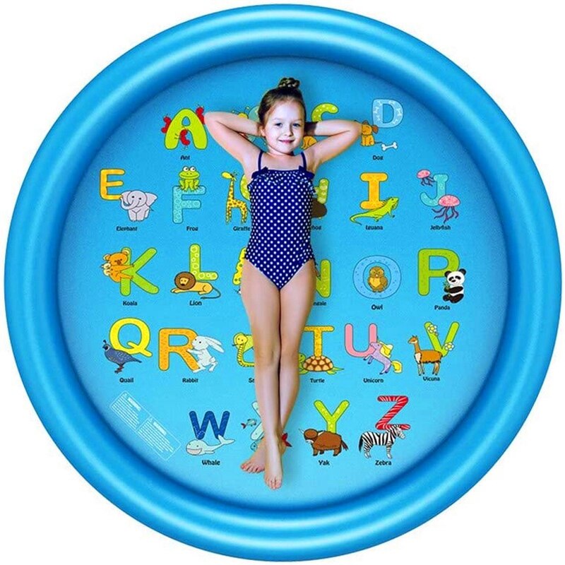 170cm Children's Inflatable Paddling Pool Sprinkler Pad Paddock Outdoor Summer PVC Round Fountain