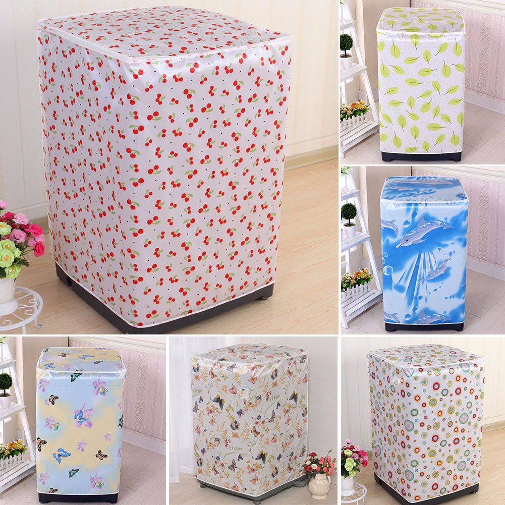Accessory Zipper Floral Printed Waterproof Easy To Clean Dust Proof Front Loading Washing Machine Cover Protective Case Home