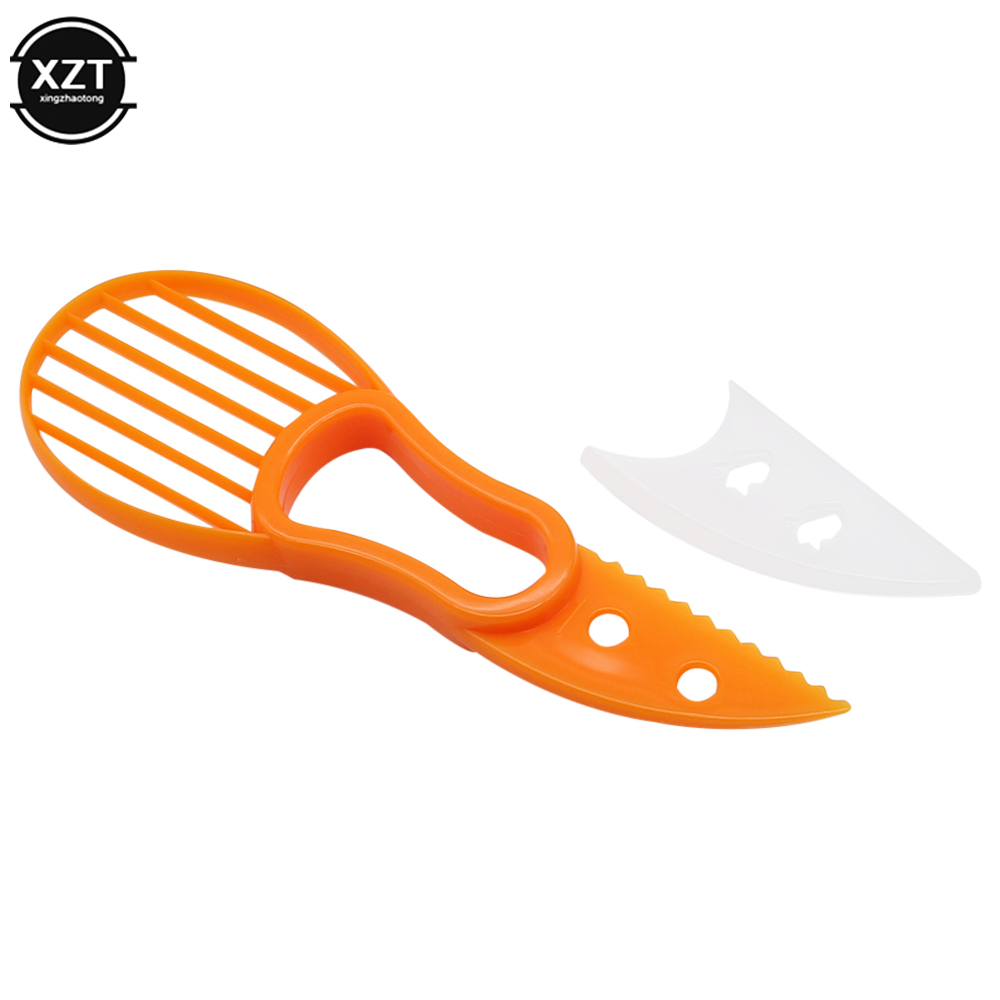 3 in 1 avokadoviipaleet sheavoi hedelmäkuorija leikkuri hedelmälihan erotin muoviveitsi keittiövihannestyökalut keittiöveitset: Keltainen