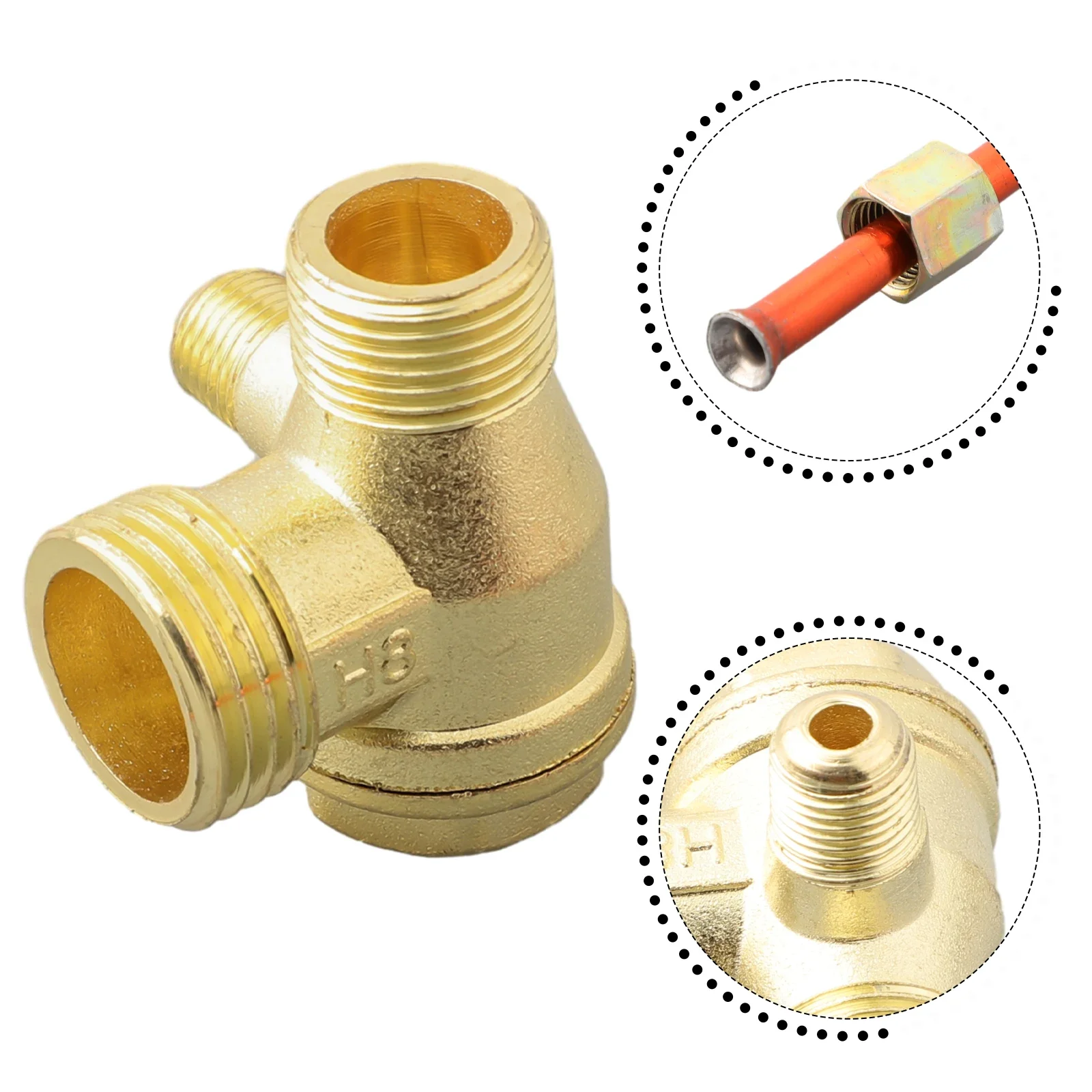 2 Stuks Set Luchtcompressor 3-Port Zinklegering Terugslagklep & 400Mm Uitlaatbuis Voor Luchtcompressor Vervanging Accessoires