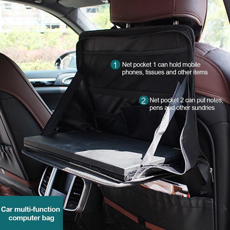 Auto achterbank tafel laptop houder draagbare auto computer bureau beugel opvouwbare laptop voedsel lade opbergtas