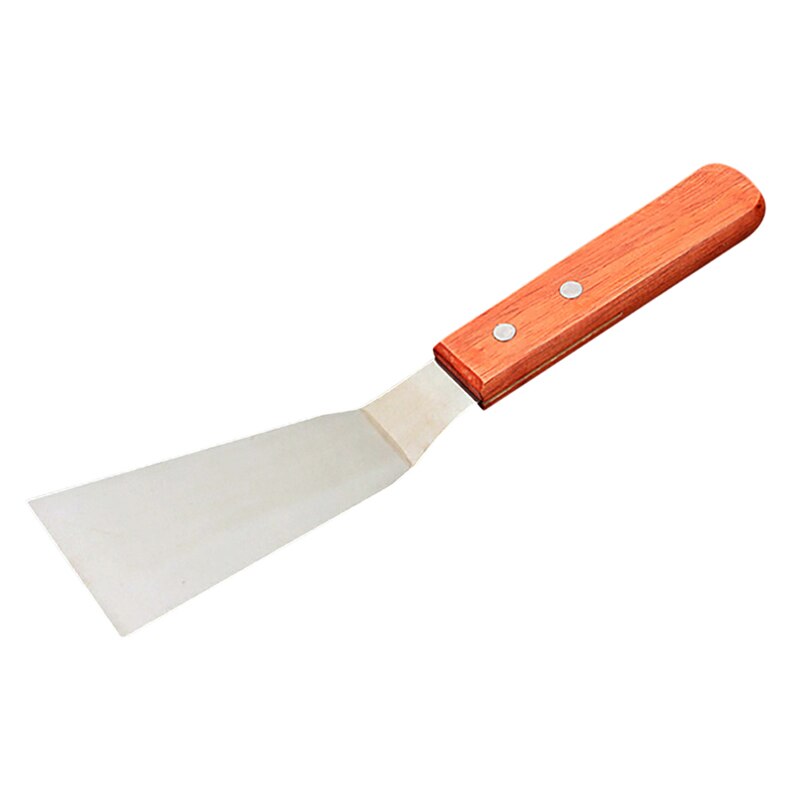 Trehåndtak rustfritt stål grillbiff pizza bakespade pizza spade ostspade: En