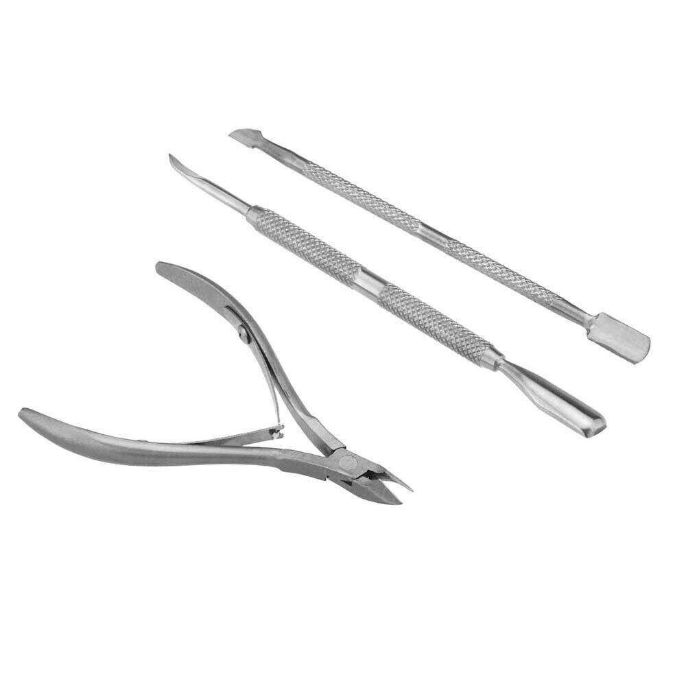 Herramienta para decoración de uñas, empujador de cutículas, pinza clíper, herramienta de acero para manicura, producto para eliminar la piel muerta, tijeras, cortador, cortauñas