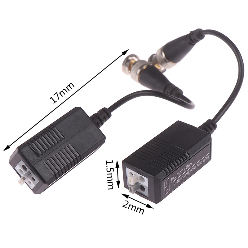 2 uds 300M de distancia UTP conector de vídeo Balun trenzado CCTV Balun pasivo transceptores BNC Cable Cat5 CCTV adaptador