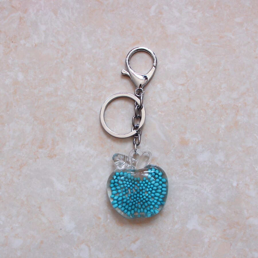 eins Acryl Apfel Anhänger Weihnachten Weihnachten Vorabend Kleine Sommer Obst Modellierung Keychain: Säure Blau