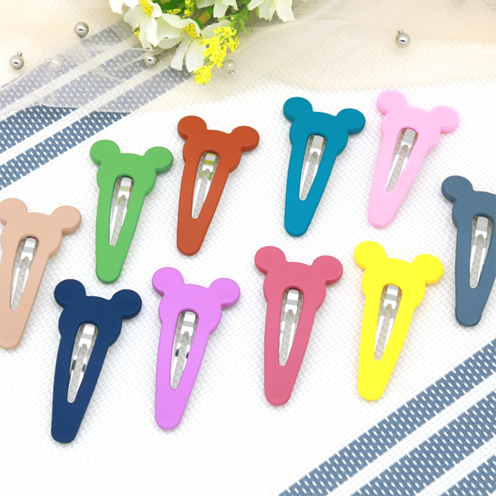 1Pc Matte Vernis Bb Clips Meisjes Haarspeld Konijnenoren Haar Clips Voor Meisjes Kinderen Haar Accessoires