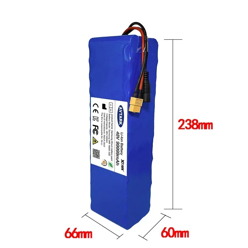 GO High capacity 48V 100Ah 1000W 13S3P 99999Mah Li-Ion Battery 54.6V Li-Ion Battery Electric Scooter with Bms + Charger