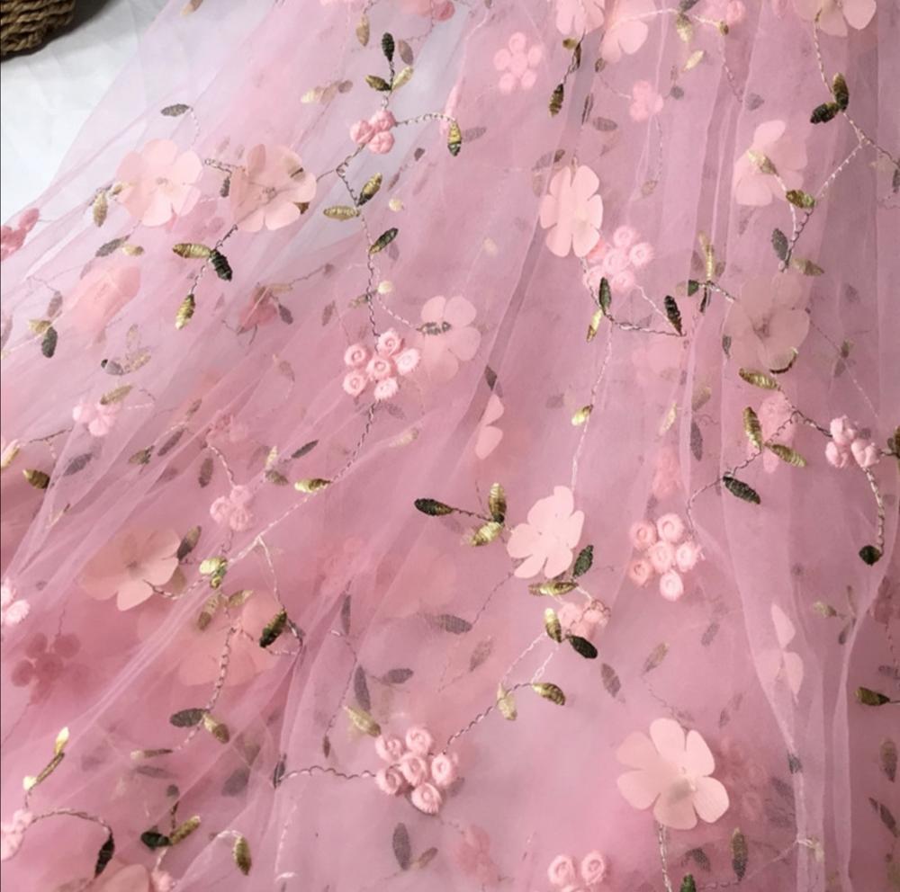 Pink Embroidered Lace Immaculata