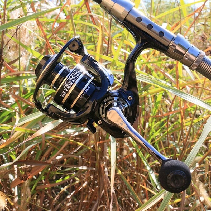 PULLINE Spinning Reel Full Metal Spool Metal Handle Fishing Reel 5.2:1High Speed Spinning Reel Carp Fishing Reels for Saltwater