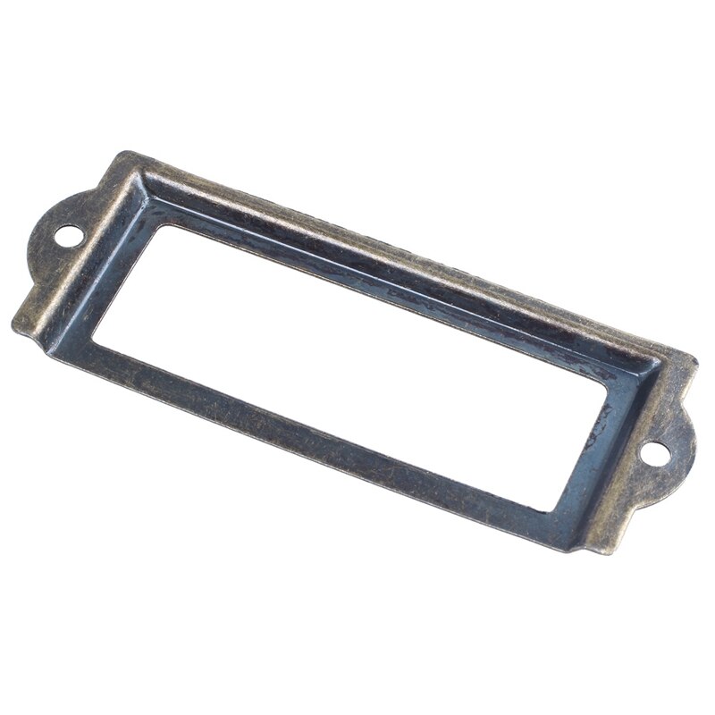 Office File Drawer Tag Label Holder 83Mm X 30Mm 8 Pcs Bronze Tone