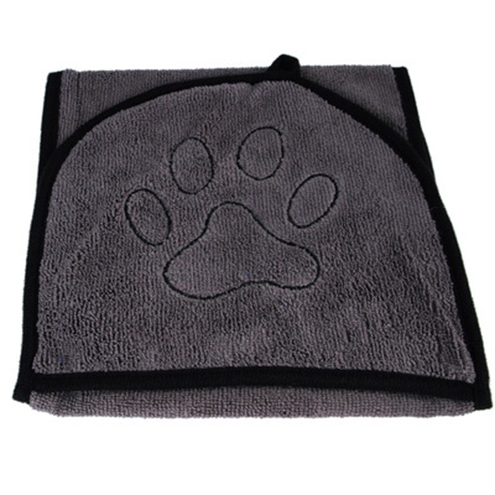 Toalla absorbente de agua para mascota de peluche, guante colgante de secado rápido para gatos y perros, Toalla de baño para mascotas, suministros TP899: Gray