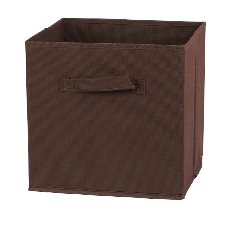 Cajón de caja de almacenamiento de tela plegable para armario y almacenamiento de juguetes, artículos para el hogar, caja de almacenamiento de ropa interior: Castaño