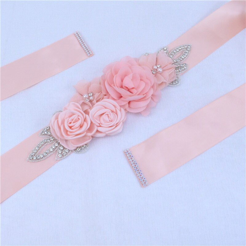 Cinturones de boda con diamantes de imitación para mujer, accesorios de boda, banda de flores de satén, pretina para niña, cinturón de boda