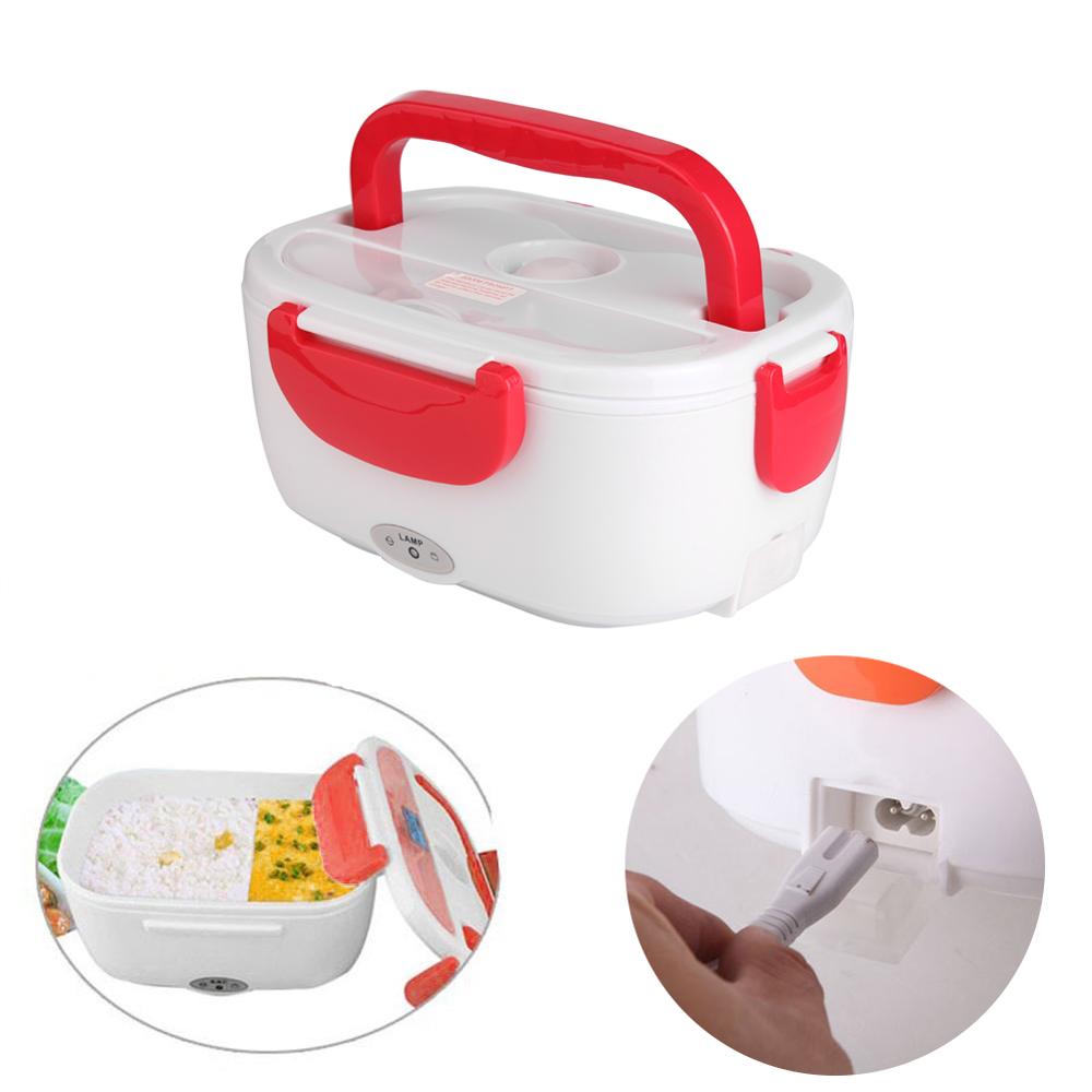 110/220 V/12 V Elektrische Verwarming Lunchbox 1.05L Food-Grade Voedsel Container Doos Voedsel Warmer voor Kids 4 Gespen Servies Sets