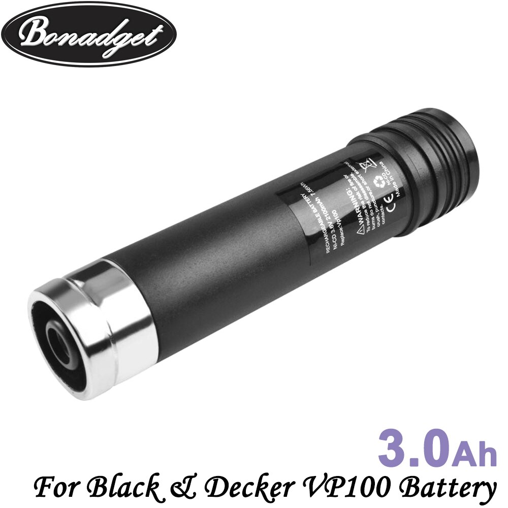 Bonadget 2Piece 3.6V 3000mAh Ni-MH Battery For Black & Decker VP100 VP100C VP105 VP105C VP110 VP110C VP143 Versapak Battery