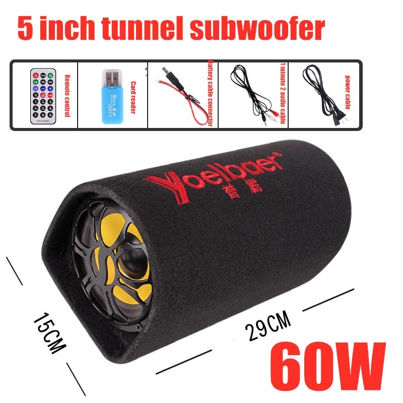 Subwoofer per auto altoparlante Bluetooth 60W Soundbox cablato ad alta potenza Soundbar per computer ad contralto volume HiFi stereo U Disk TF Audio senza fili