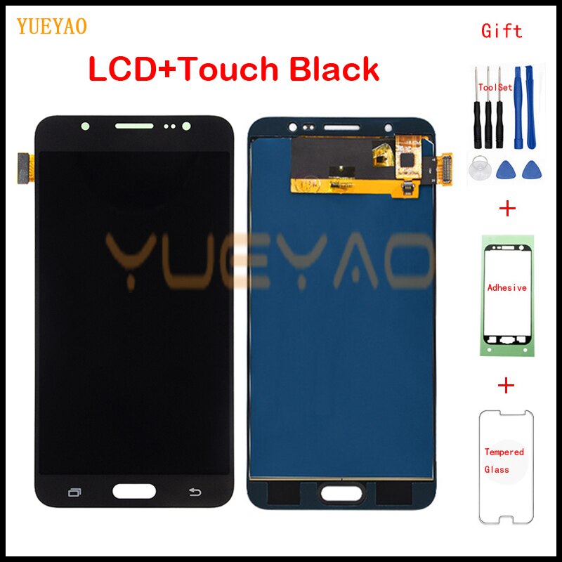 LCD Screen Replacement for Samsung Galaxy J7 J710 - Adjustable Brightness Display + Touch Digitizer Assembly: LCD Black WithGift