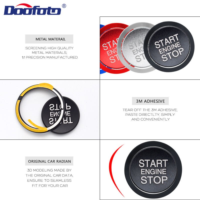 Doofoto Voor Alfa Romeo Start Stop Motor Knop Cover Ring Startknop Case Shell Styling Auto-interieur Sticker Accessoires
