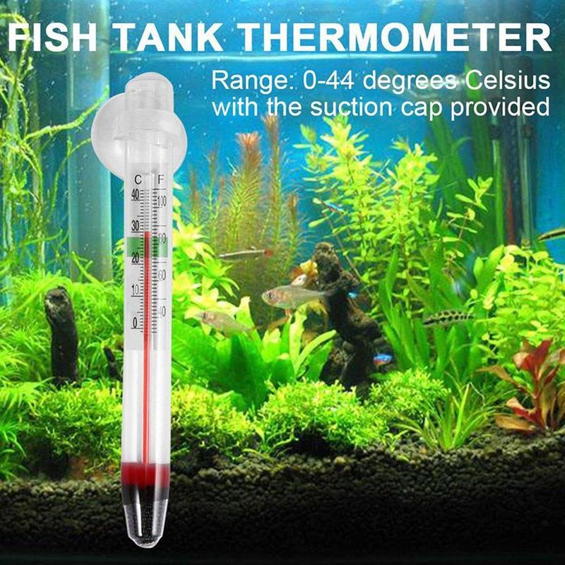 1pc Aquarium Glass Thermometer Accurate 044 Degrees Cup Suction Water