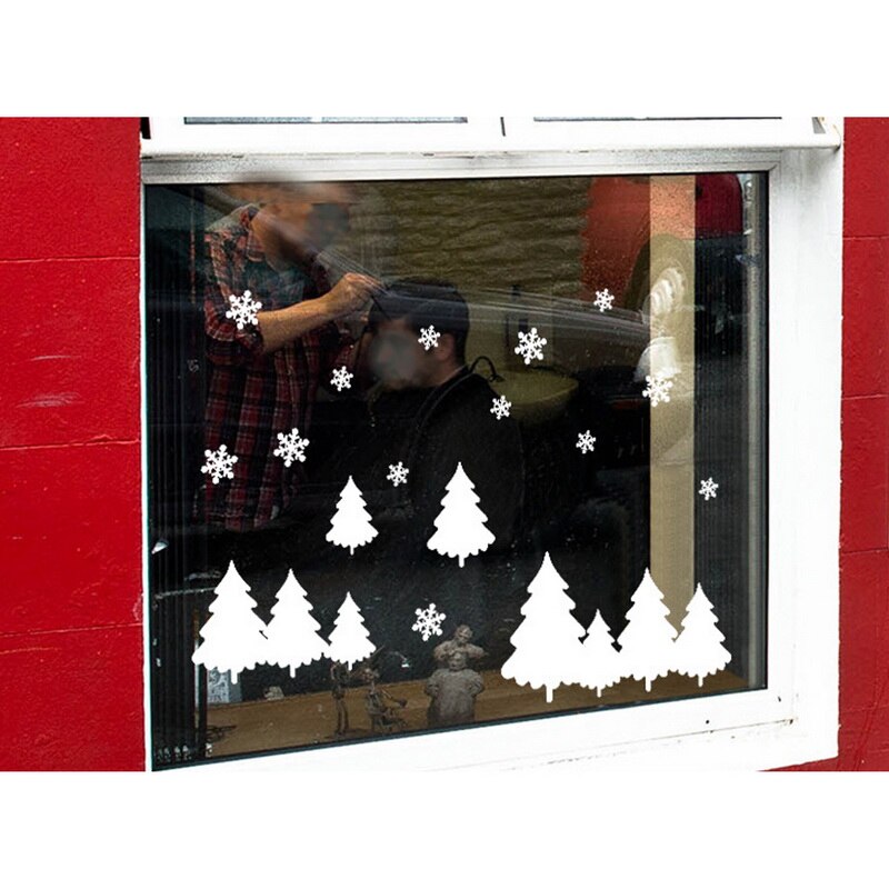 Christmas Window Decal Santa Claus Snowflake Decals Winter Wall Decals for Kids Rooms Christmas Year Window Decorations: 25x35 DMJ2535-003